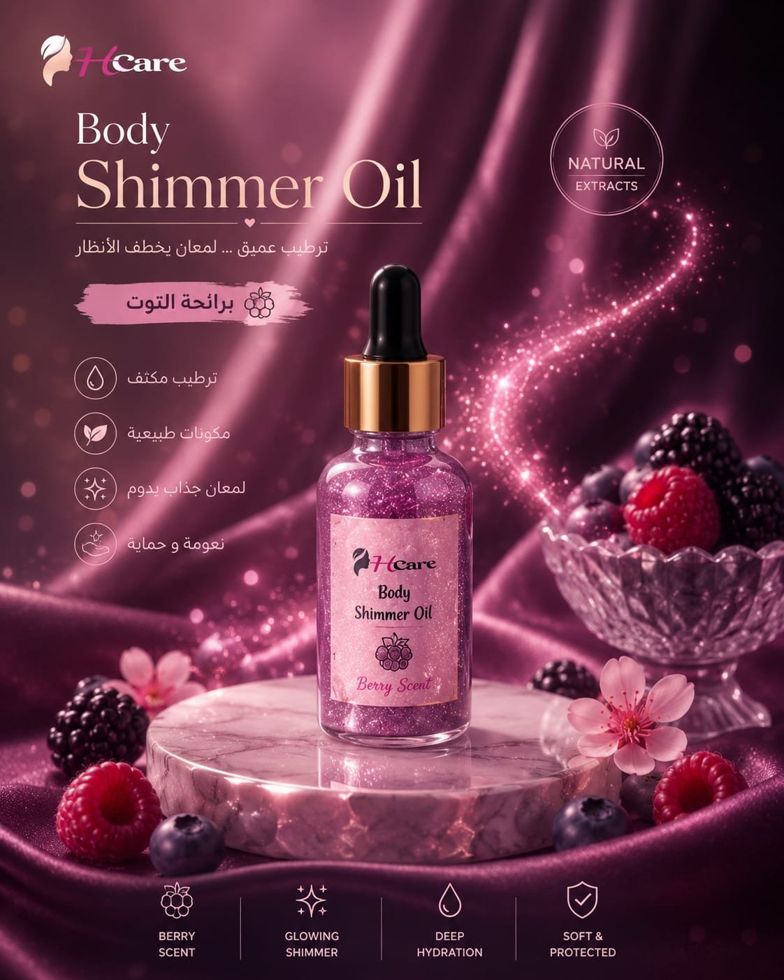 Body Oil Shimmer Berry - Image 2